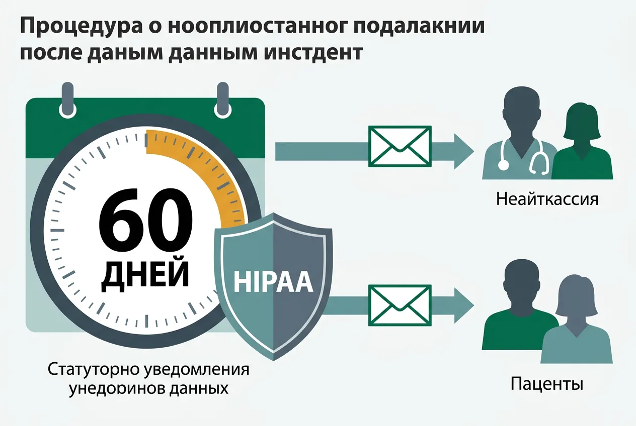 График 60-дневного периода уведомления пациентов Quest Diagnostics по стандарту HIPAA