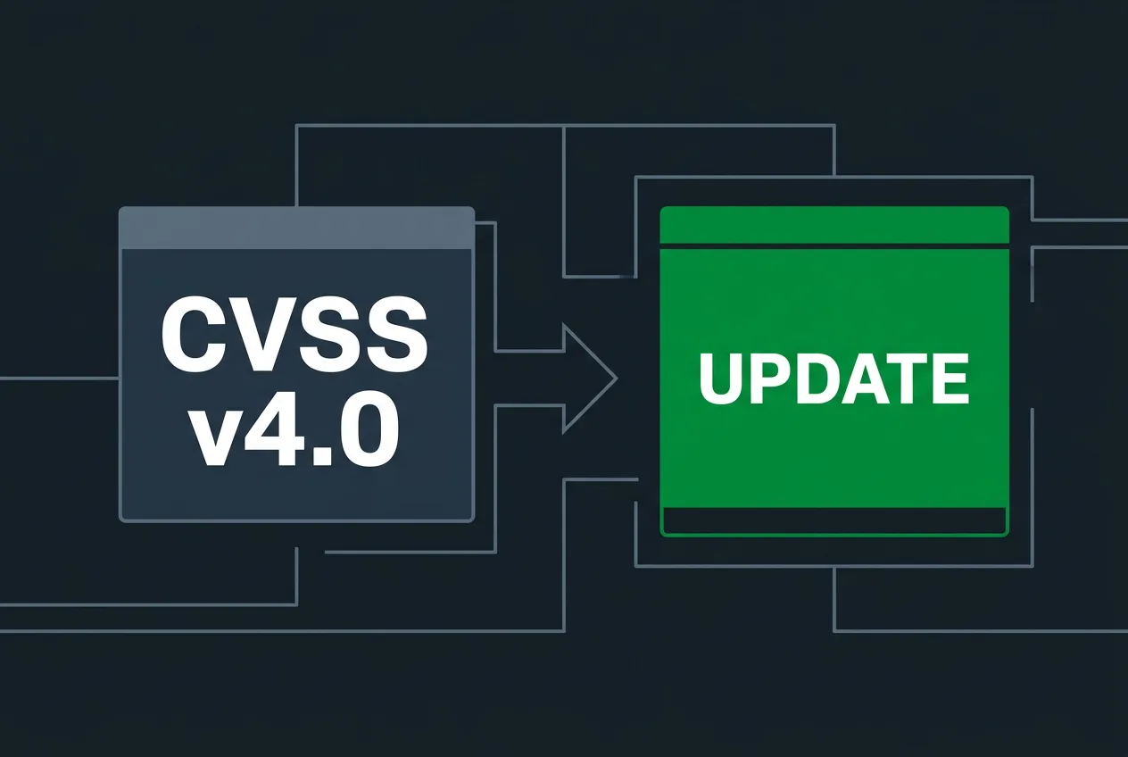 Плоская инфографика оценки критичности по CVSS и установки защитного обновления NGINX.