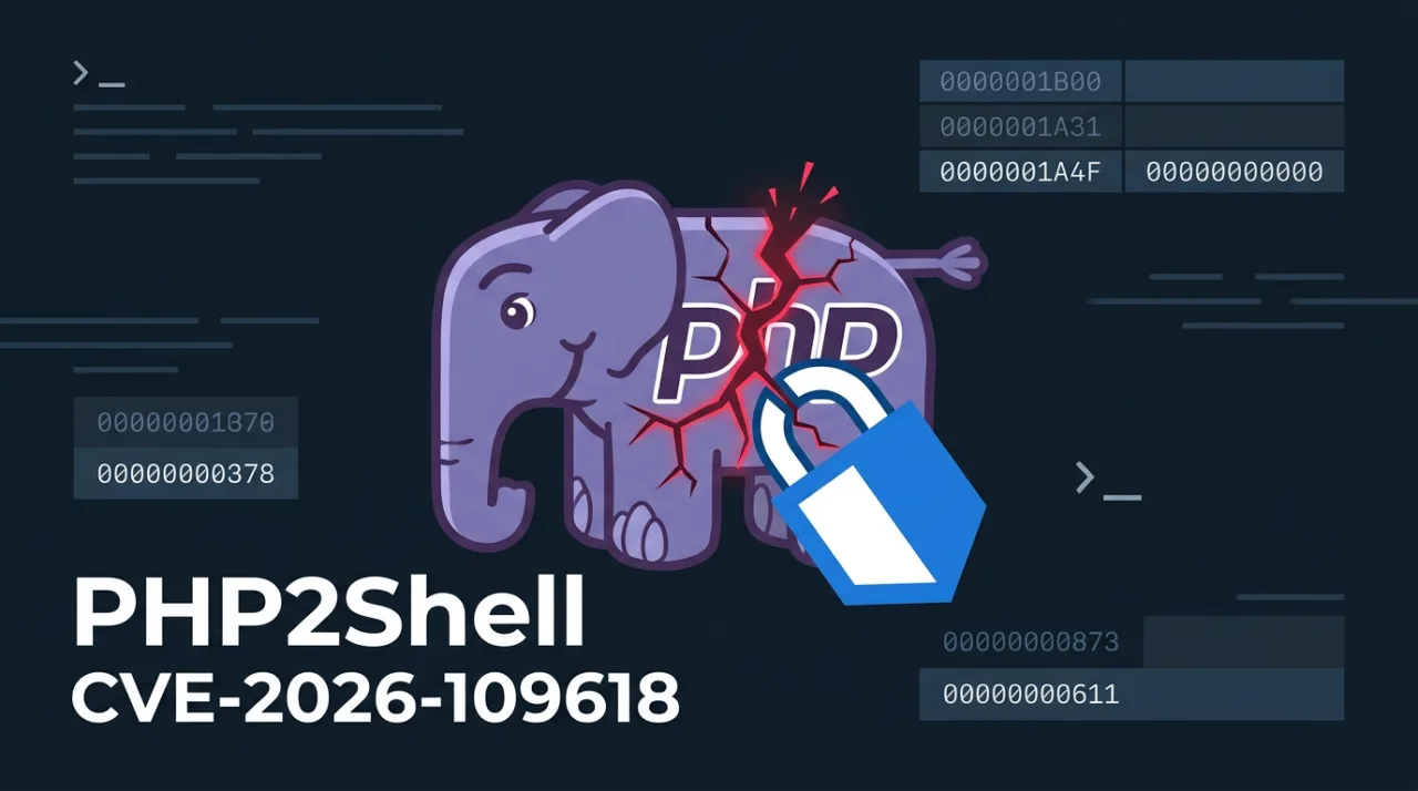 Векторная иллюстрация уязвимости PHP2Shell и экстренного патча безопасности для языка PHP