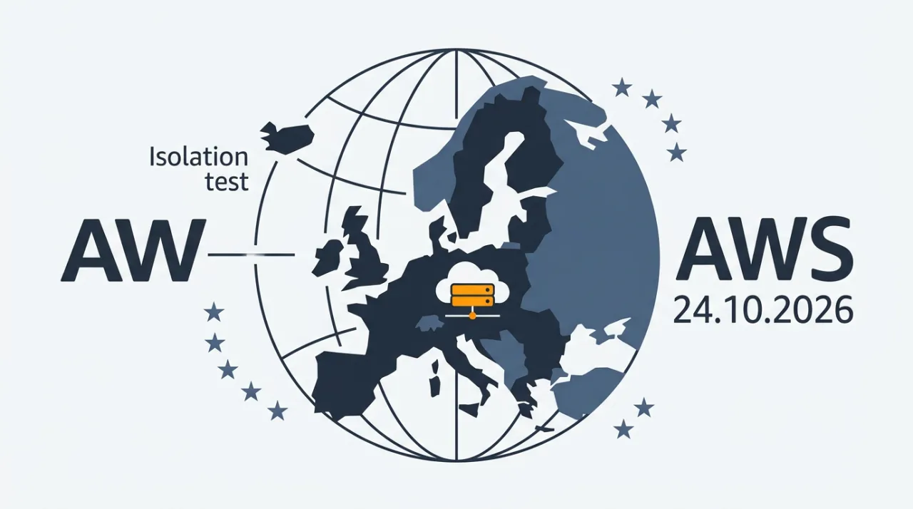 Иллюстрация тестирования изоляции облака AWS European Sovereign Cloud в октябре 2026 года.