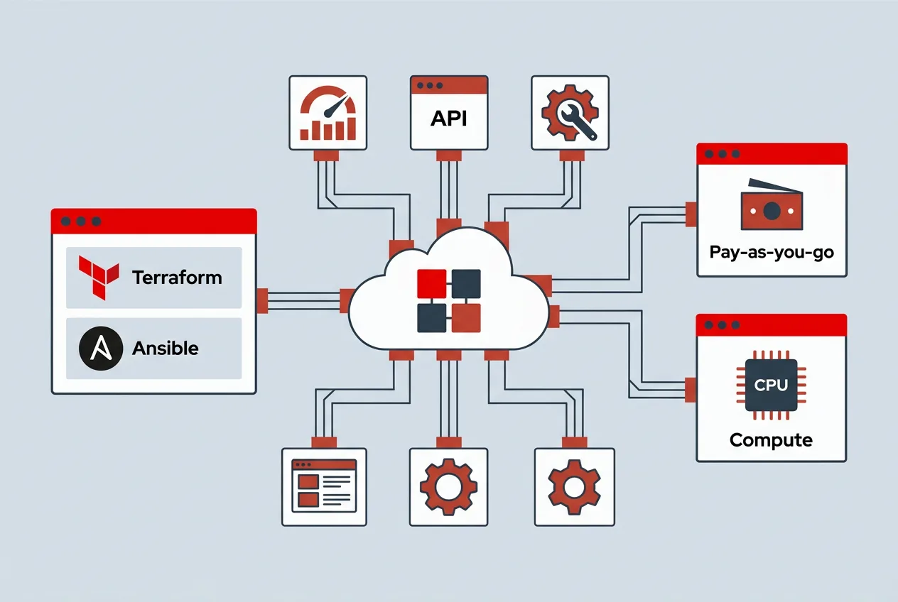 Инфографика интеграции RHEL с OCI: поддержка Terraform, Ansible и модели оплаты по часам