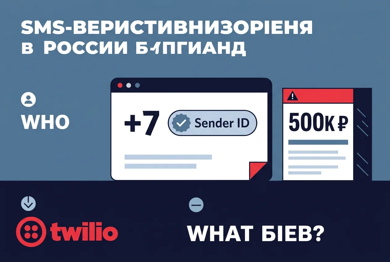 Инфографика требований Twilio Verify для отправки SMS на номера +7 и регистрации Sender ID