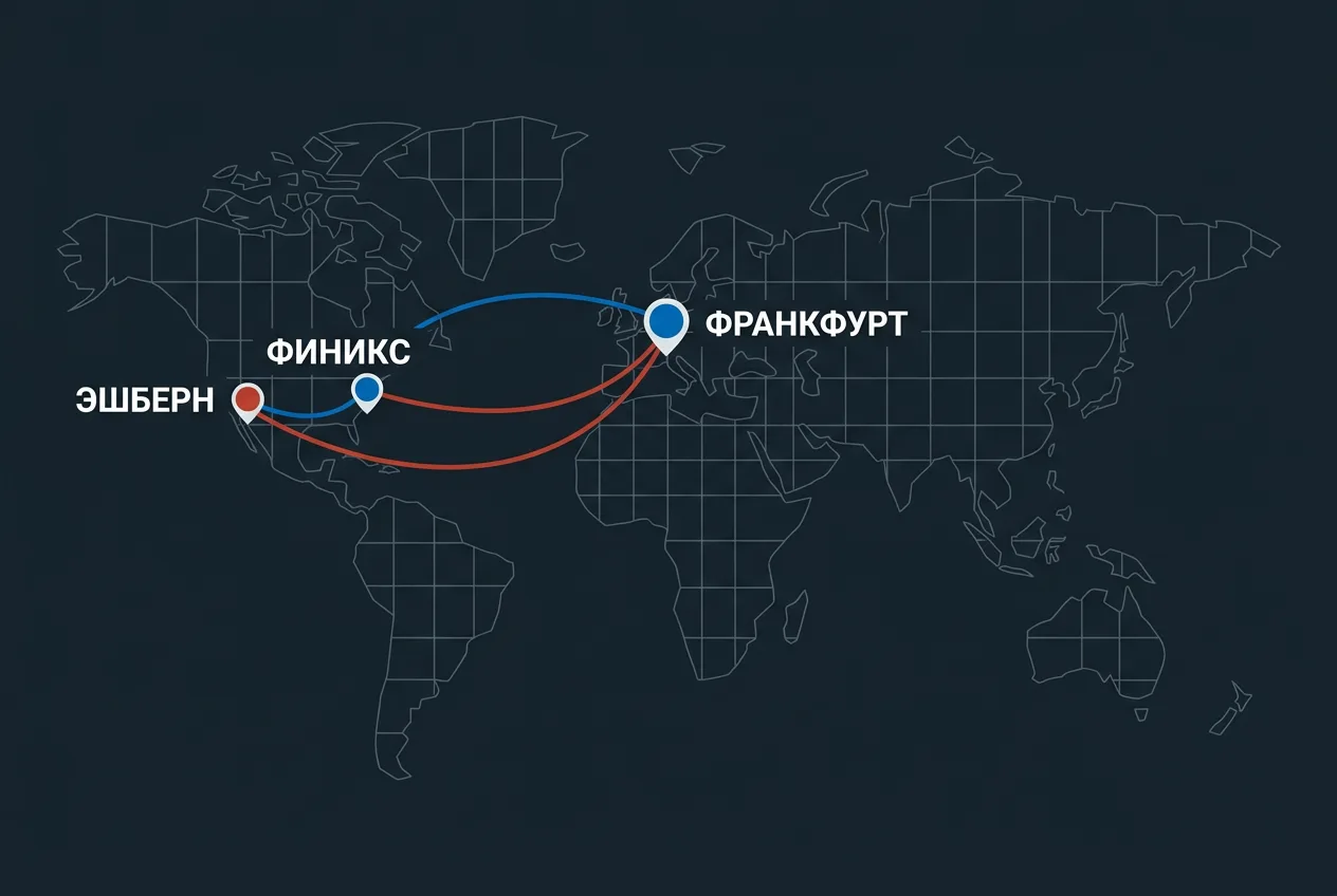 Инфографика начальных регионов запуска сервиса NetApp OCI: Ashburn, Phoenix и Frankfurt